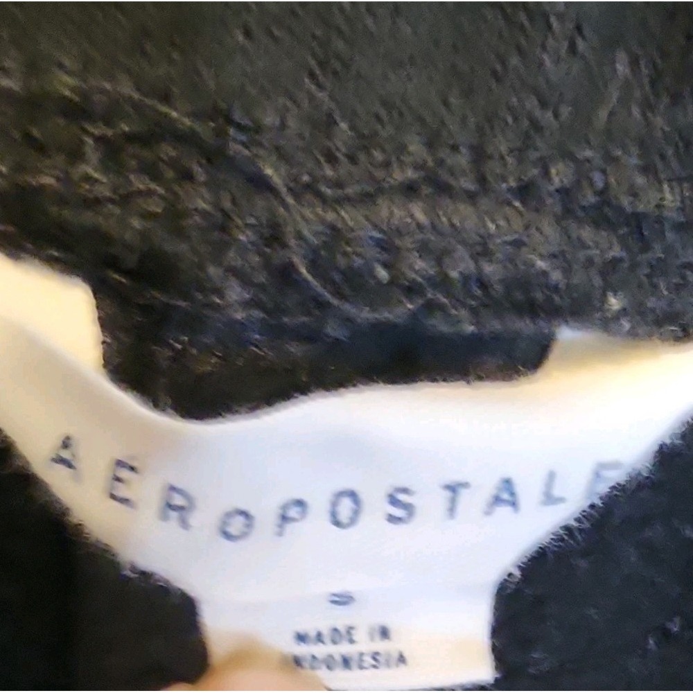 Aéropostale Black Men's Heritage Jogger Sweat Pants Size S White And Blue Logo - Picture 2 of 6